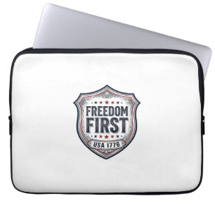 Capa Para Notebook Camisa Vintage Escudo Patriótico Liberdade Primeir