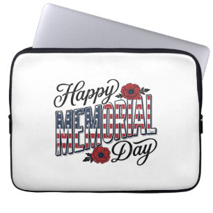 Capa Para Notebook Camisa Vintage Feliz Dia do Memorial Poppy Flag