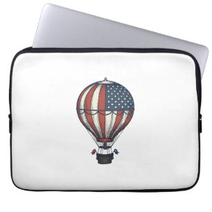 Capa Para Notebook Camisa Vintage Patriótica de Balão de Ar Quente De