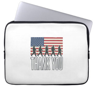 Capa Para Notebook Camisa Vintage Silhueta da Bandeira Militar Obriga