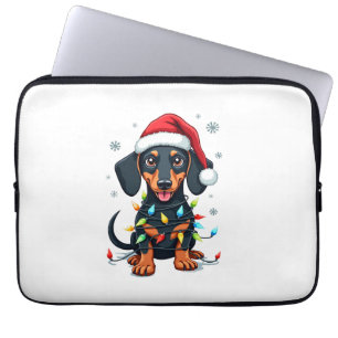 Capa Para Notebook Camisas de Natal de Árvore de Cachorro Dachshund P
