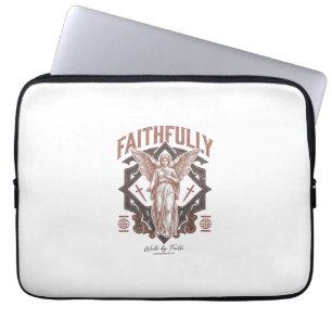 Capa Para Notebook Camiseta Cristã Gravação Vintage Anjo Fielmente