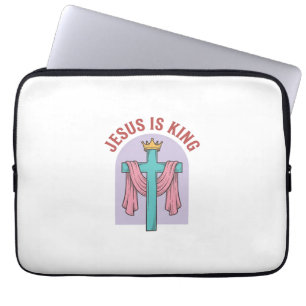 Capa Para Notebook Camiseta Cristã Vintage Coroa Cruz Jesus É Rei