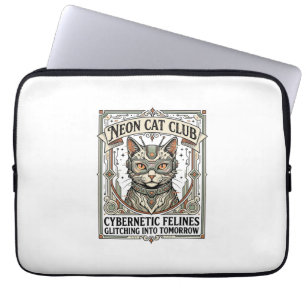 Capa Para Notebook Camiseta de Arte Vetorial Vintage Cyberpunk Gato N
