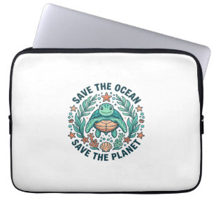 Capa Para Notebook Camiseta de gravura vintage de tartaruga marinha S