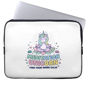 Capa Para Notebook Camiseta de Tipografia Negrito Unicórnio Meditação