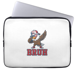 Capa Para Notebook Camiseta Desenho de Águia Patriótica Bruh Vintage