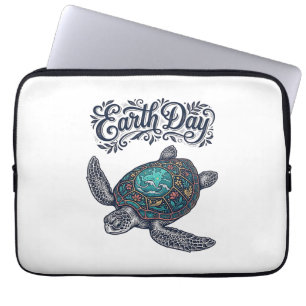 Capa Para Notebook Camiseta Desenho de Gravura Vintage de Tartaruga M
