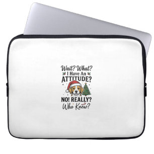 Capa Para Notebook Camiseta Engraçada de Natal com Cão e Atitude Vint