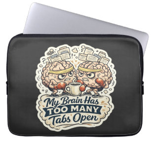 Capa Para Notebook Camiseta Engraçada Meu Cérebro Tem Muitas Abas Abe