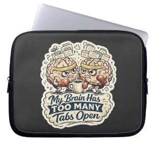 Capa Para Notebook Camiseta Engraçada Meu Cérebro Tem Muitas Abas Abe