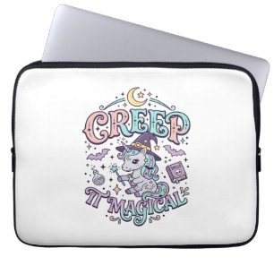 Capa Para Notebook Camiseta Estilo Retro Mágico de Unicórnio Assustad