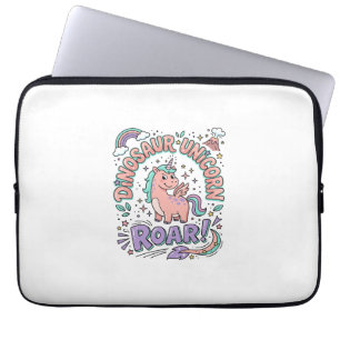 Capa Para Notebook Camiseta Estilo Retrô Unicórnio Dinossauro Rugido