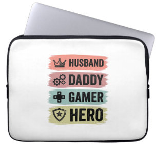 Capa Para Notebook Camiseta Geométrica Vintage Marido Papai Gamer Her