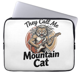 Capa Para Notebook Camiseta Gráfica de Gato da Montanha com Gravação