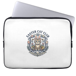 Capa Para Notebook Camiseta Gráfica de Gato de Páscoa - Clube do Gato