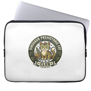 Capa Para Notebook Camiseta Gráfica de Gato Pré-Histórico Dinossauro