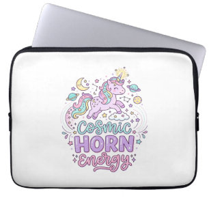 Capa Para Notebook Camiseta Gráfica Unicórnio Chifre Cósmico Energia 
