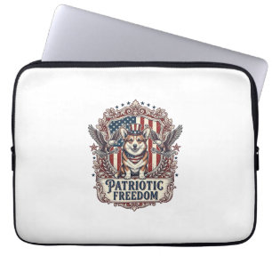Capa Para Notebook Camiseta Gráfica Vetorial Patriótica Corgi_1