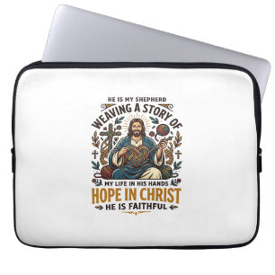 Capa Para Notebook Camiseta Jesus Crochê Tricô Fé Inspiradora