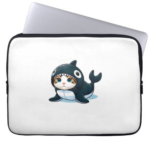 Capa Para Notebook Camiseta sem Mangas de Gato com Fantasia de Orca