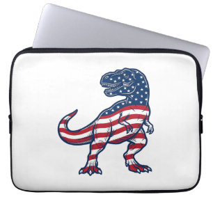 Capa Para Notebook Camiseta T-Rex Patriota Bandeira Americana_1