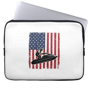 Capa Para Notebook Camiseta Vetorial Vintage Jet Ski Bandeira America