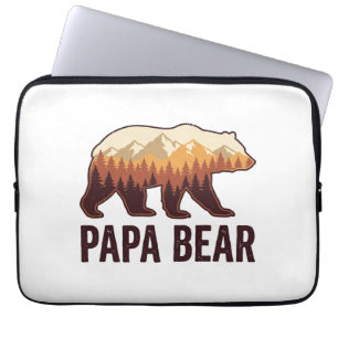 Capa Para Notebook Camiseta Vintage Floresta Silhueta Urso Papai Urso