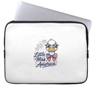Capa Para Notebook Camiseta Vintage Little Miss America Patriotic Duc