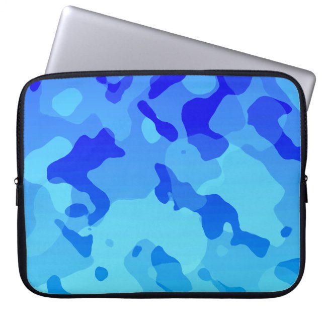Capa Para Notebook Camo azul elétrico; camuflagem (Frente)