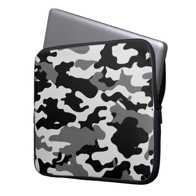 Capa Para Notebook CAMO PRETOS - Saco dos eletrônicos (Frente Esquerda)