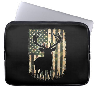 Capa Para Notebook Camo US Flag Deer Hunting Camoflage Hunter