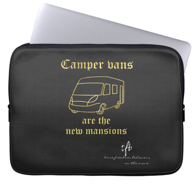 Capa Para Notebook Camper Vans Novas Manchas Douradas (Frente)