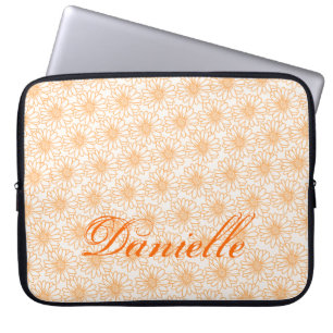 Capa Para Notebook Campo da barra de Laptop do Daisies, Laranja