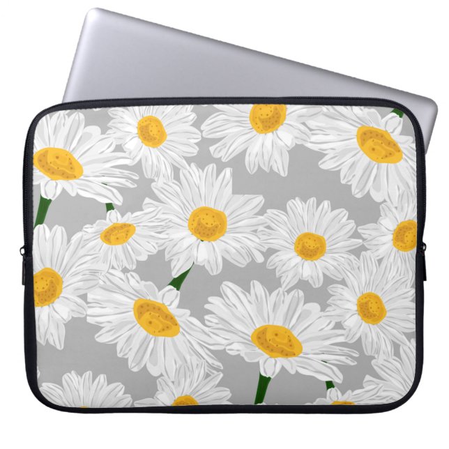 Capa Para Notebook Campo de camomila Daisy. Primavera de flores de ve (Frente)