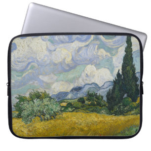 Capa Para Notebook Campo de Trigo com Ciprestes, Pintura a Óleo, Van