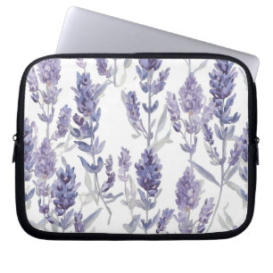 Capa Para Notebook Campos de Lavanda Padrão de Flor de Aquarela Rox