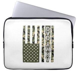 Capa Para Notebook Camuflagem do Papai do Exército Bandeira Americana