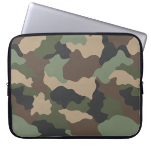Capa Para Notebook Camuflagem Madeira Camo Khaki Tan Preto