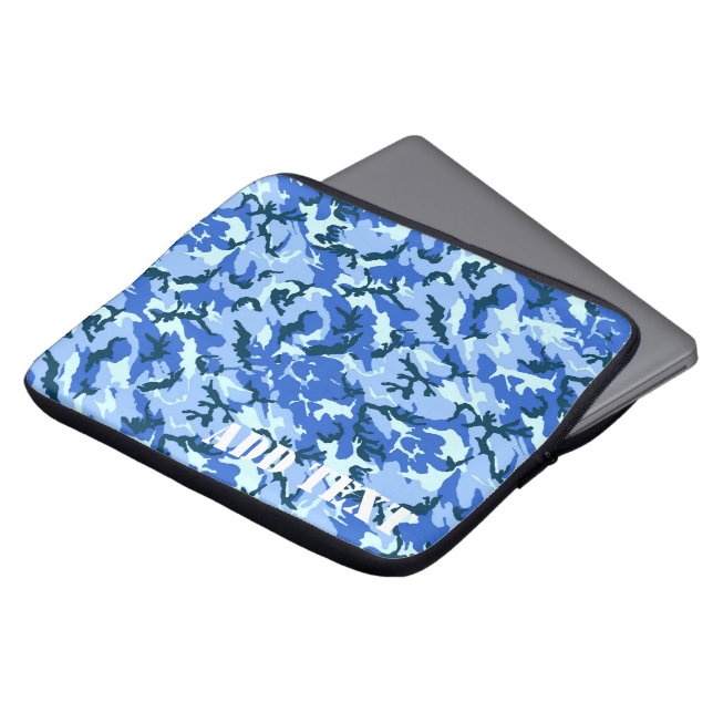 Capa Para Notebook Camuflagem Militar Blue Woodland (Frente Topo)