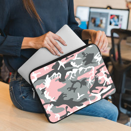 Capa Para Notebook Camuflagem rosa e Cinza, Militar, Exército