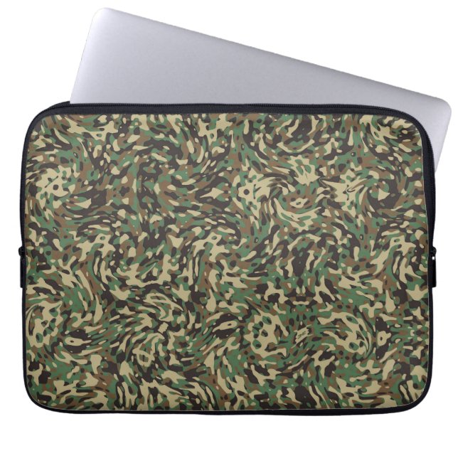 Capa Para Notebook Camuflagem Verde na Moda  (Frente)