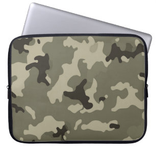 Capa Para Notebook Camuflagem Verde Suave para Viagens Escritório Sli