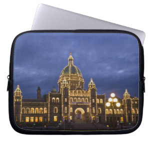 Capa Para Notebook CANADÁ, Colúmbia Britânica, Vitória. Noite,