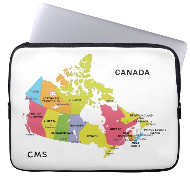 Capa Para Notebook Canadá Mapear bolsas de laptop de monograma person (Frente)
