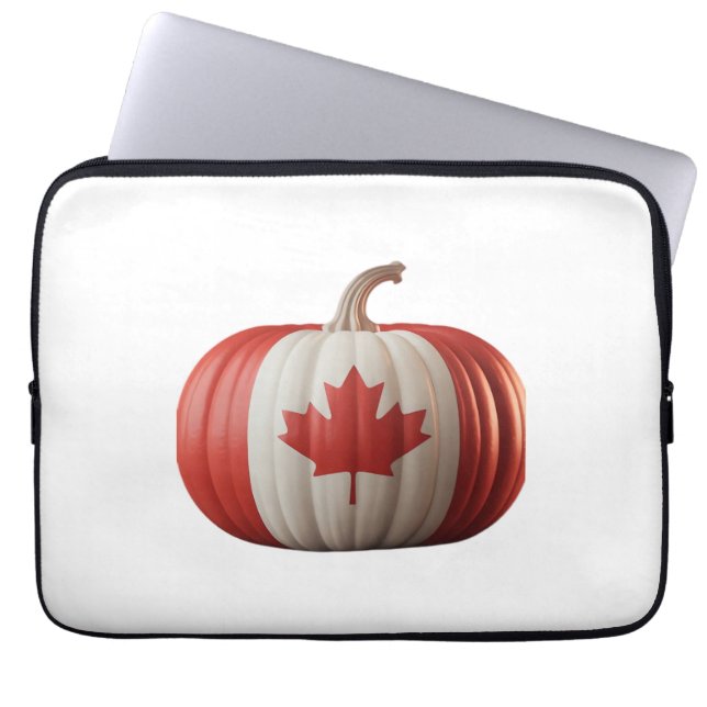 Capa Para Notebook Canadiano Flag Pumpkin Maple Leaf Thankplaying Ove (Frente)