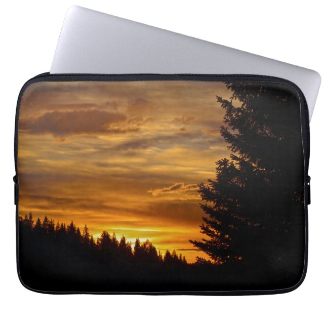 Capa Para Notebook Canadiano Paisagem no Lago Sunset (Frente)