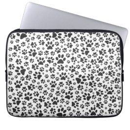 Capa Para Notebook Canais de Cachorro Bolinhas Preta e Branca