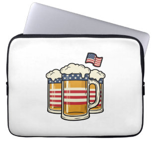 Capa Para Notebook Caneca de Cerveja Patriótica Design Vetorial Vinta