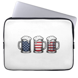 Capa Para Notebook Canecas de Cerveja Patrióticas Design de Camisa Ve